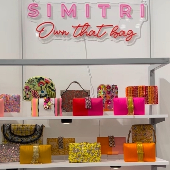 New Simitri Black Silver Chunky Clutch Handbag/Crossbody Metal Chain Handbag NWT - Picture 5 of 13